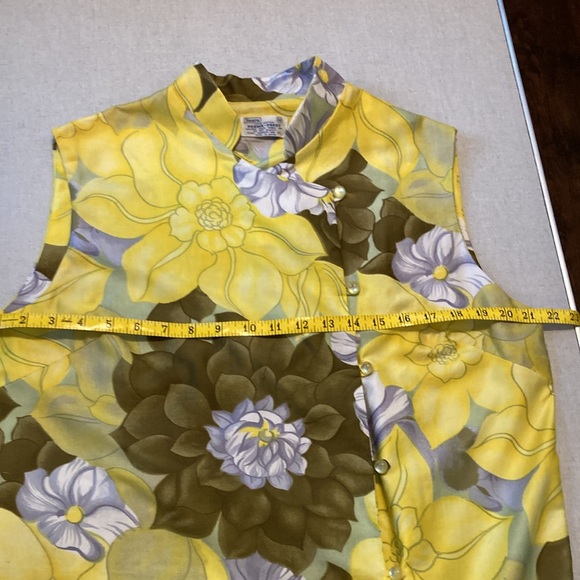 Vintage Sears, 100% Cotton, Perma Press,  Size 18, Asian inspired floral dress. - Picture 10 of 12